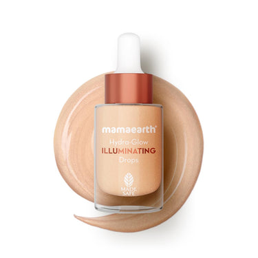 Mamaearth Hydra-Glow Illuminating Drops With Vitamin C & Hyaluronic Acid - 15Ml | All Skin Type Multi-Purpose Primer Drops |Light Moisturizes Skin | Gives Non-Greasy Dewy Finish